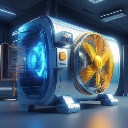 Futuristic digital rendering of HVAC Lemon Law using cool greys and blues