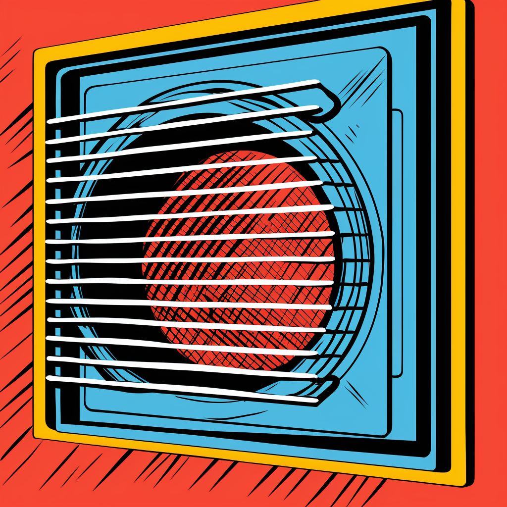 Pop-art representation of Air Filter Stuck In HVAC, using contrasting colors