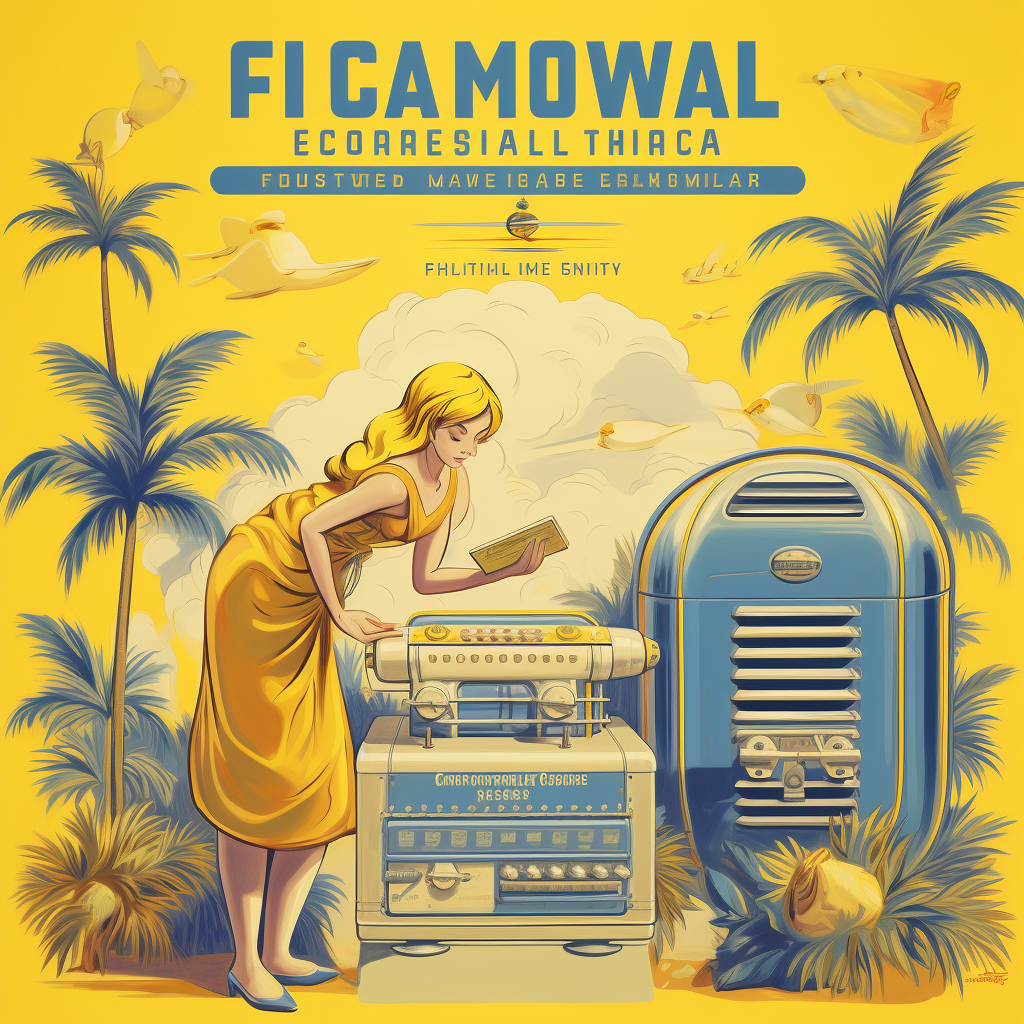 Vintage-style poster for an HVAC Florida Winter Checklist, in bright yellows and blues